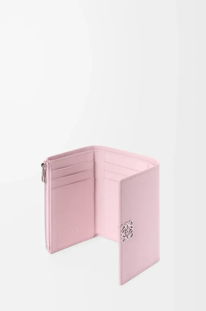 Çakıl desenli dana derisinden yapılmış küçük dikey Anagram cüzdan Blossom