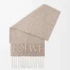 Alpaka ve yün karışımı LOEWE fular Bej/Ekru