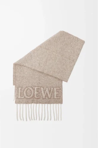 Alpaka ve yün karışımı LOEWE fular Bej/Ekru