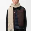 Alpaka ve yün karışımı LOEWE fular Bej/Ekru