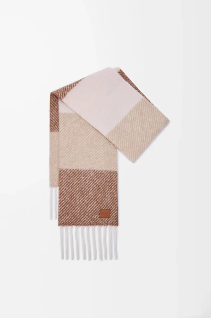 Alpaka ve yün karışımı Mocha/Beige