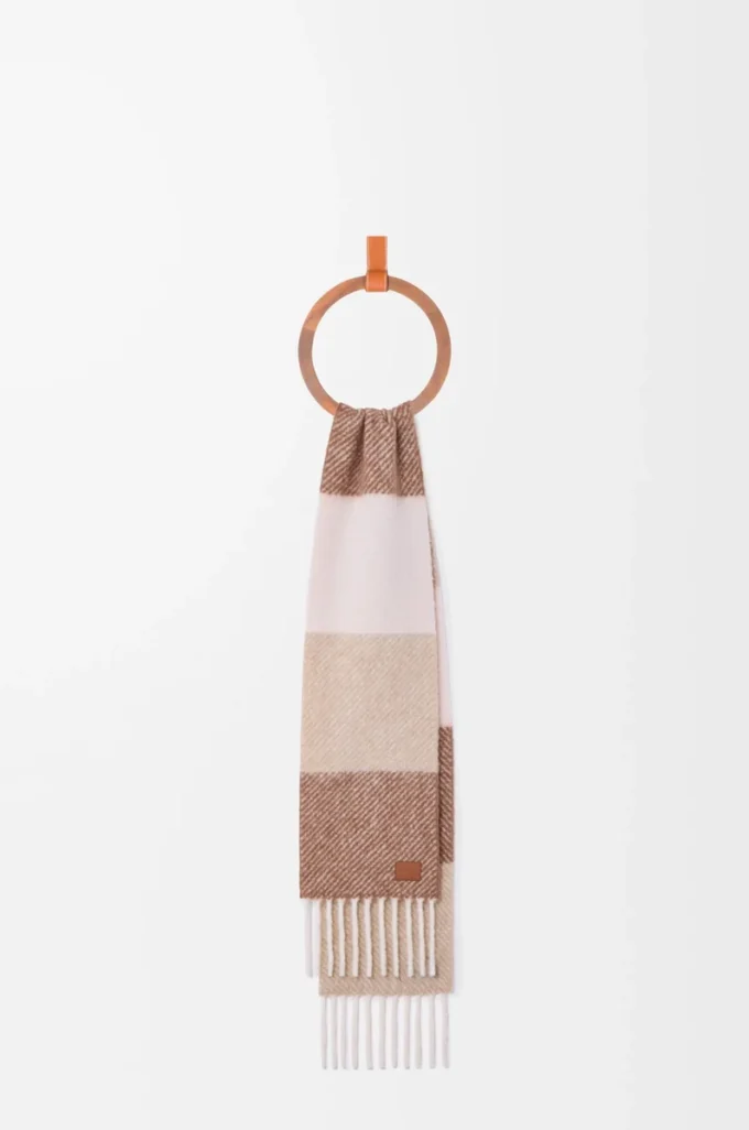 Alpaka ve yün karışımı Mocha/Beige