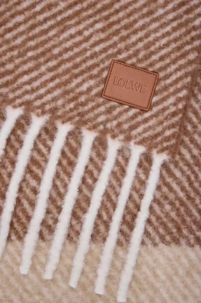 Alpaka ve yün karışımı Mocha/Beige