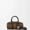 Amazona 23 kısa çanta, tartan süet ve nappa dana derisi, Tan/Siyah