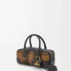 Amazona 23 kısa çanta, tartan süet ve nappa dana derisi, Tan/Siyah