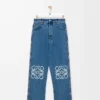 Anagram bol kesim kot pantolon Mid Blue Denim