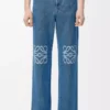 Anagram bol kesim kot pantolon Mid Blue Denim