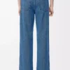 Anagram bol kesim kot pantolon Mid Blue Denim