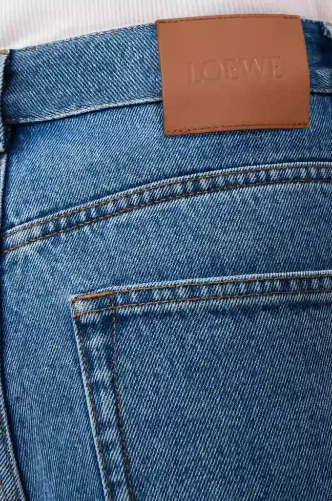 Anagram bol kesim kot pantolon Mid Blue Denim