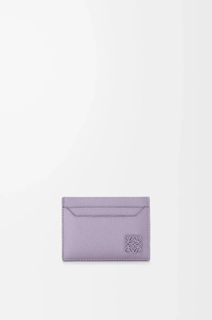 Anagram düz kartlık, çakıl desenli dana derisi Dirty Mauve