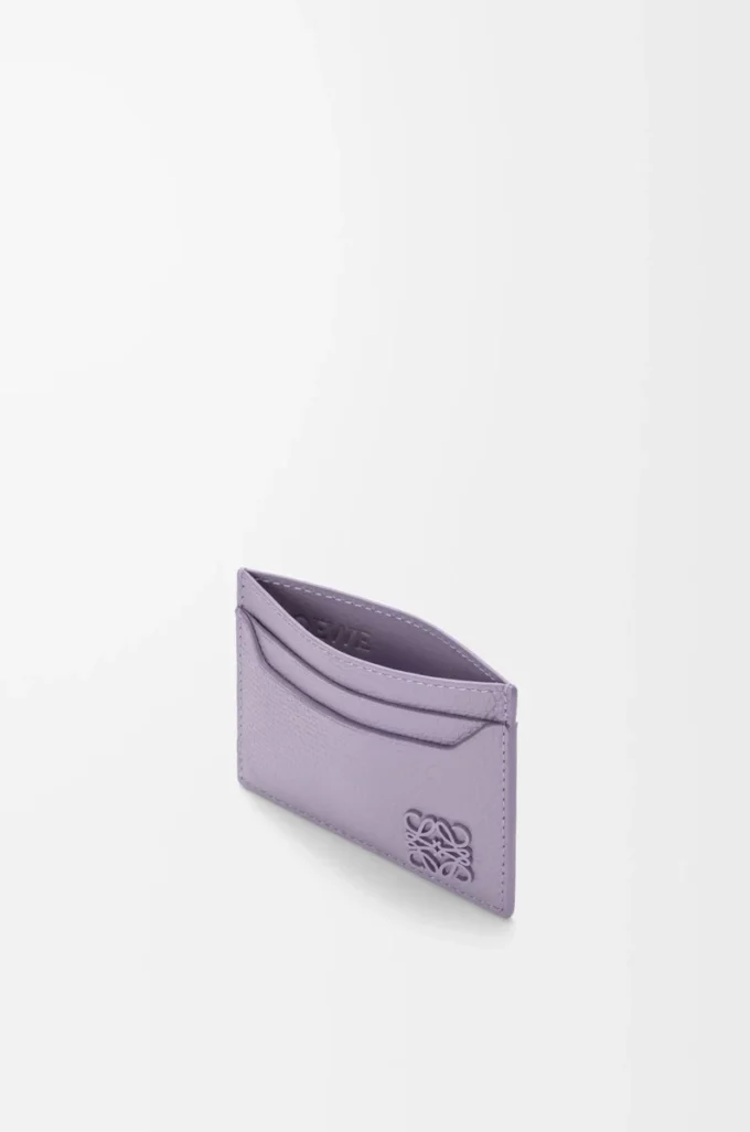 Anagram düz kartlık, çakıl desenli dana derisi Dirty Mauve