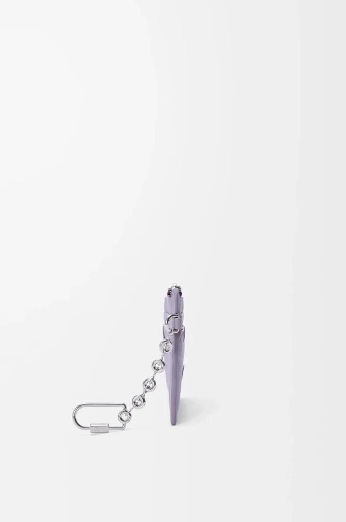 Anagram kare bozuk para kartlık, çakıl desenli dana derisi Dirty Mauve