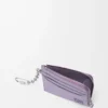 Anagram kare bozuk para kartlık, çakıl desenli dana derisi Dirty Mauve