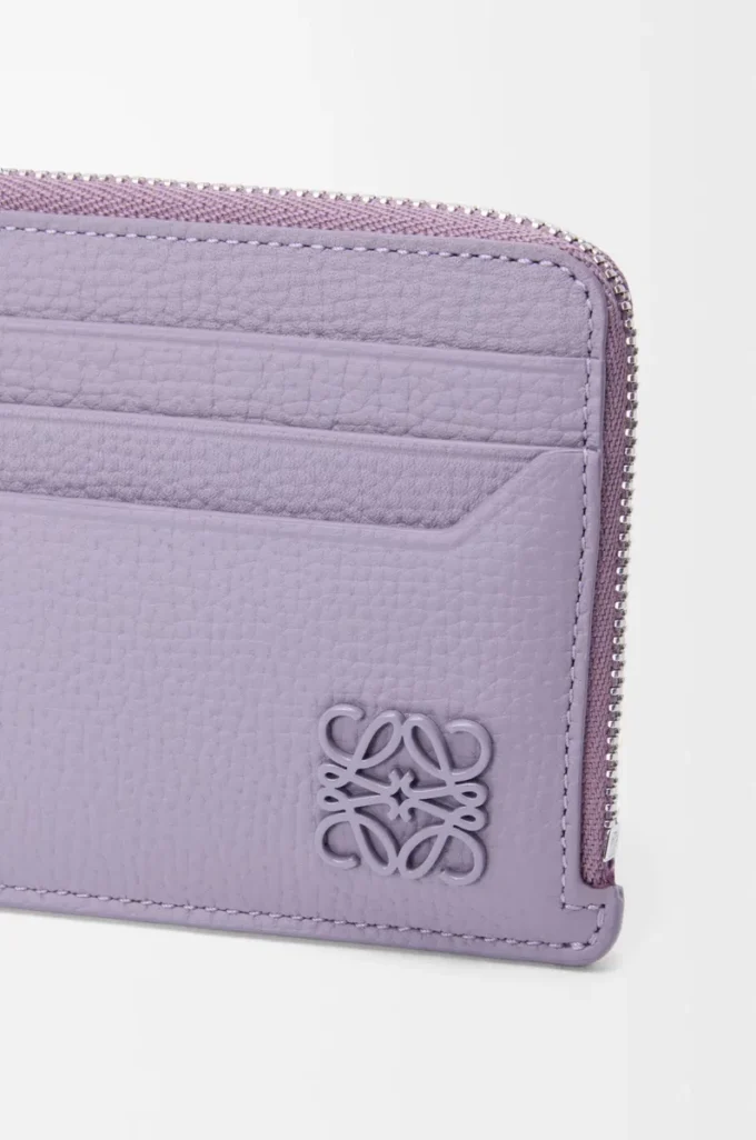Anagram kare bozuk para kartlık, çakıl desenli dana derisi Dirty Mauve