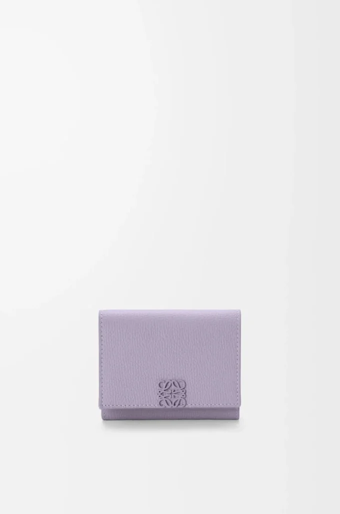 Anagram üç katlı cüzdan, çakıl desenli dana derisi Dirty Mauve