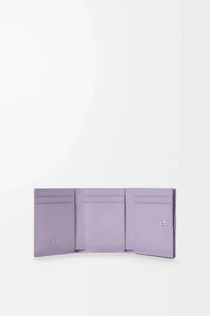 Anagram üç katlı cüzdan, çakıl desenli dana derisi Dirty Mauve