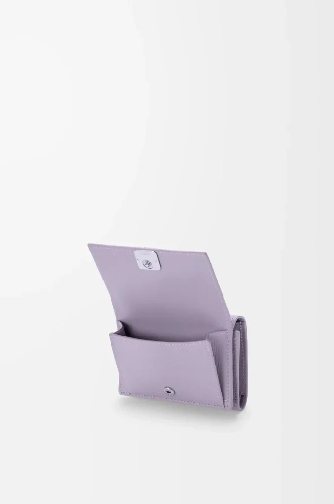 Anagram üç katlı cüzdan, çakıl desenli dana derisi Dirty Mauve