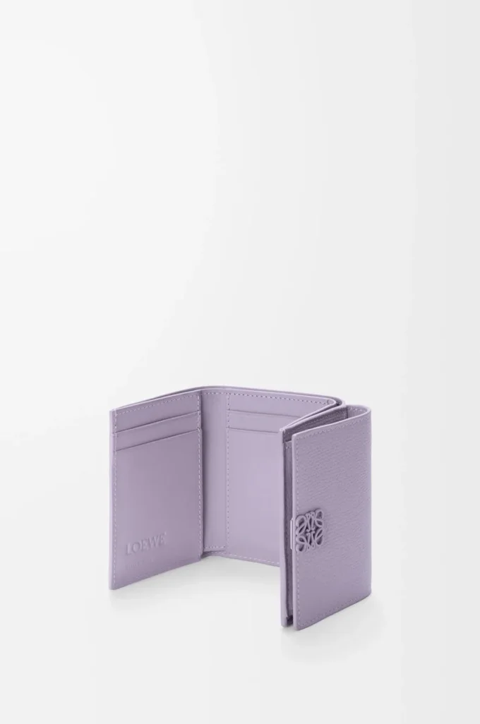 Anagram üç katlı cüzdan, çakıl desenli dana derisi Dirty Mauve