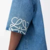 Anagram kısa kollu denim gömlek Yıkanmış Denim