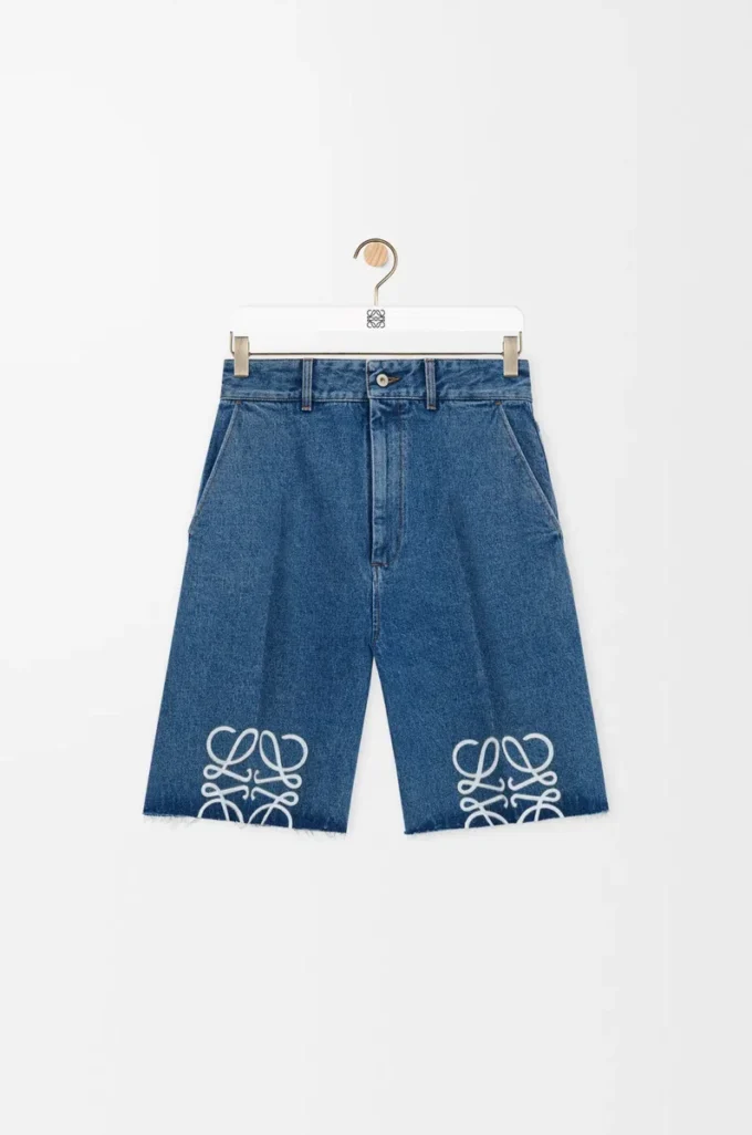 Anagram şort, denim kot mavisi