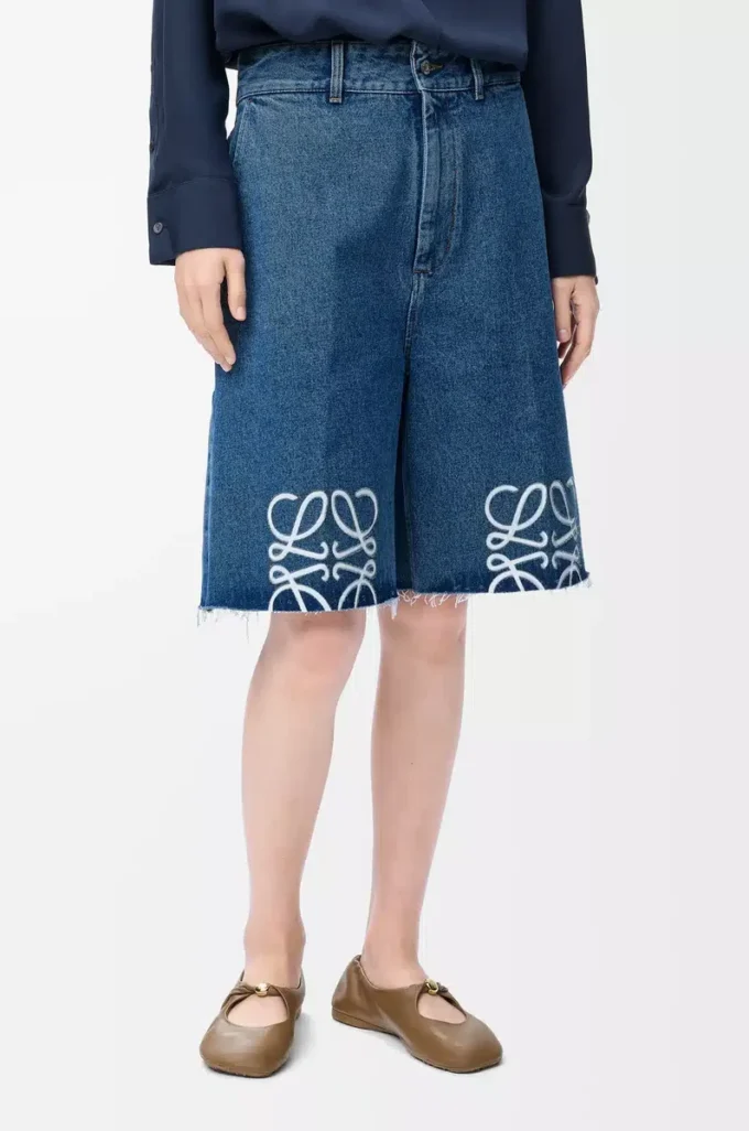Anagram şort, denim kot mavisi