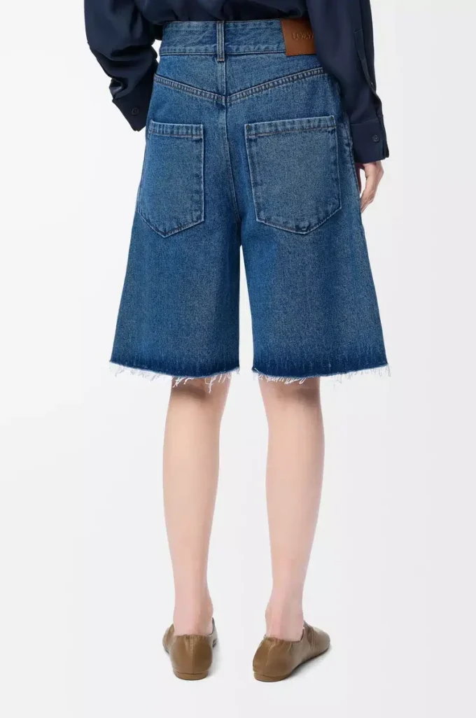 Anagram şort, denim kot mavisi