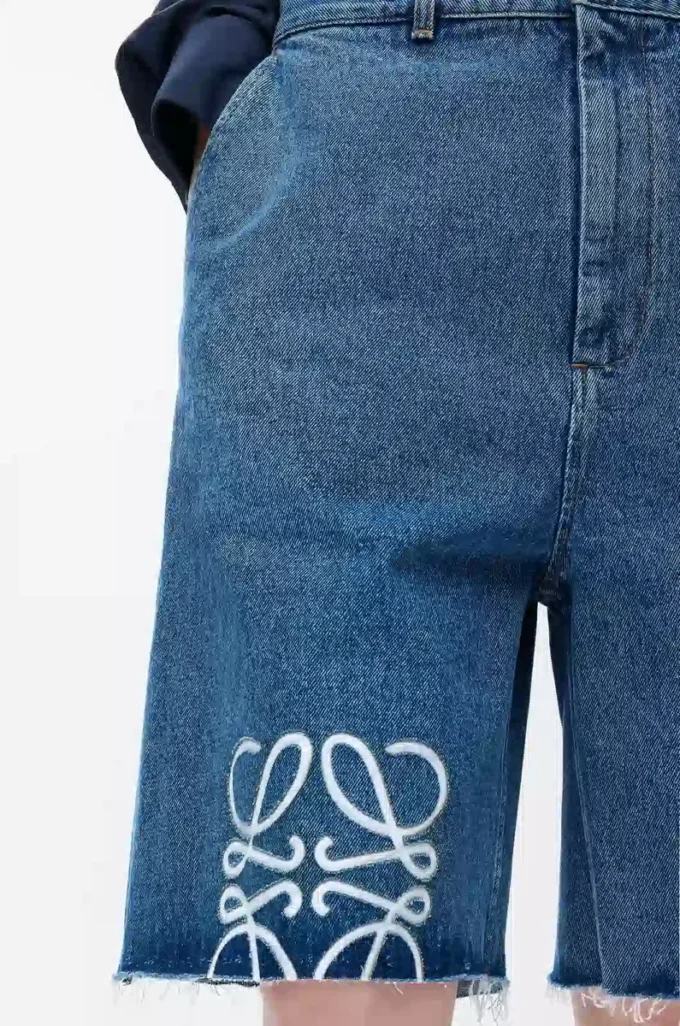 Anagram şort, denim kot mavisi