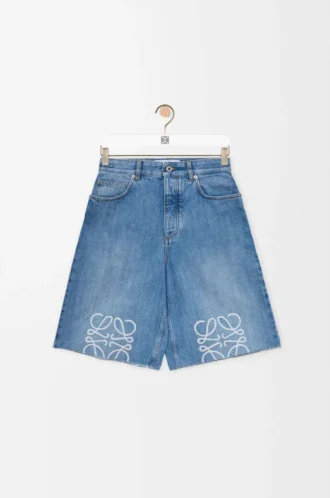 Anagram şort, denim Yıkanmış Denim
