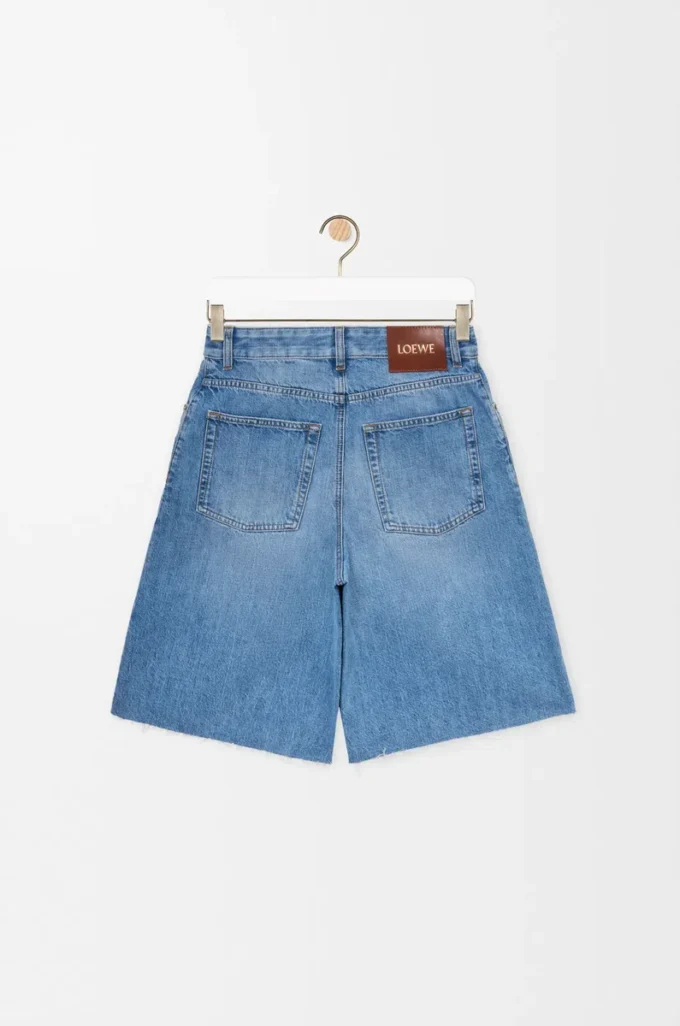 Anagram şort, denim Yıkanmış Denim
