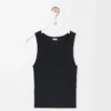 Anagram tank top, ipek, Siyah