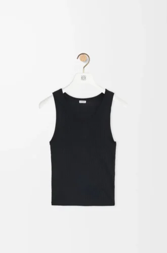 Anagram tank top, ipek, Siyah