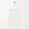 Anagram tank top, ipek, yumuşak beyaz