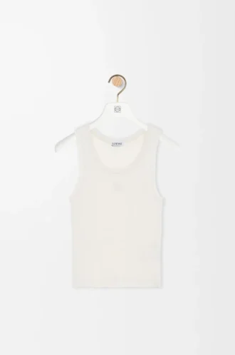Anagram tank top, ipek, yumuşak beyaz