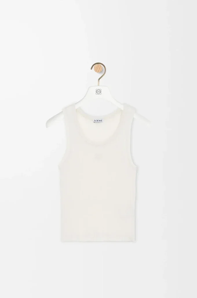 Anagram tank top, ipek, yumuşak beyaz
