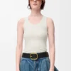 Anagram tank top, ipek, yumuşak beyaz