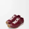 Ballet Runner 2.0 astarsız geyik derisi ve bitkisel tabaklanmış dana derisi Burgundy