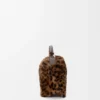 Bej/kahverengi baskılı shearling kumaştan üretilmiş küçük Puzzle Edge çanta