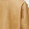 Beyaz/Altın renkli shearling ceket