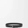 Bitkisel tabaklanmış dana derisinden Roller Curve kemer Siyah/Vintage Palladium