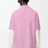 Bol kesim pamuklu pembe tişört