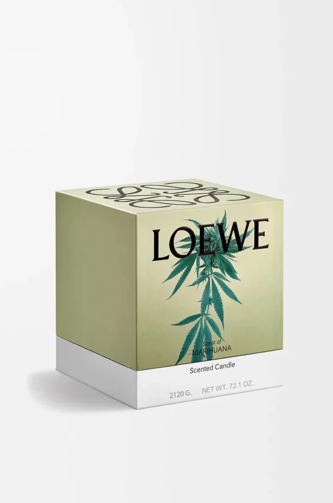 Büyük Marihuana Kokulu Mum Koyu Yeşil