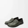 Campo flap back loafer, mumlanmış dana derisi, adaçayı/siyah