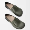 Campo flap back loafer, mumlanmış dana derisi, adaçayı/siyah