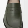Campo flap back loafer, mumlanmış dana derisi, adaçayı/siyah