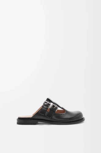 Campo Mary Jane mule, dana derisi, Siyah