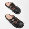 Campo Mary Jane mule, dana derisi, Siyah