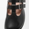 Campo Mary Jane mule, dana derisi, Siyah