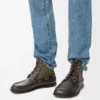 Dana derisi ve süet dana derisinden Campo loafer bot Dark Brown/Green