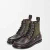 Dana derisi ve süet dana derisinden Campo loafer bot Dark Brown/Green