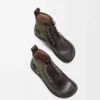 Dana derisi ve süet dana derisinden Campo loafer bot Dark Brown/Green